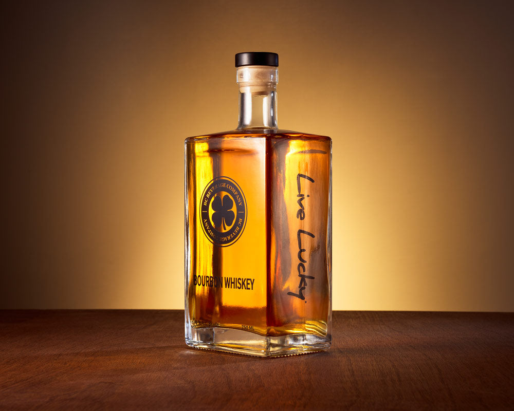 BC Beverage Company Bourbon Whiskey on wood table